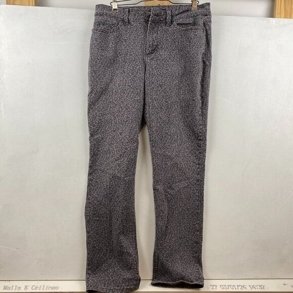 Lee Woman's Jeans Size 6 30x28 Gray Leopard Print Straight-Leg - Picture 2 of 16